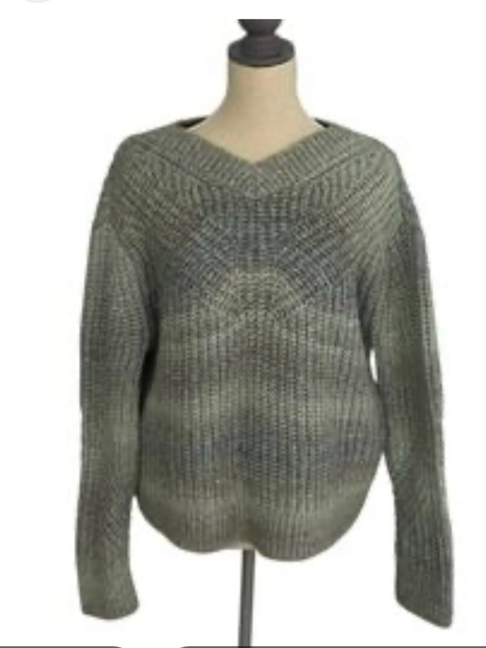 Club Monaco Italian Watercolor Yarn Chunky Knit V-Neck Sweater